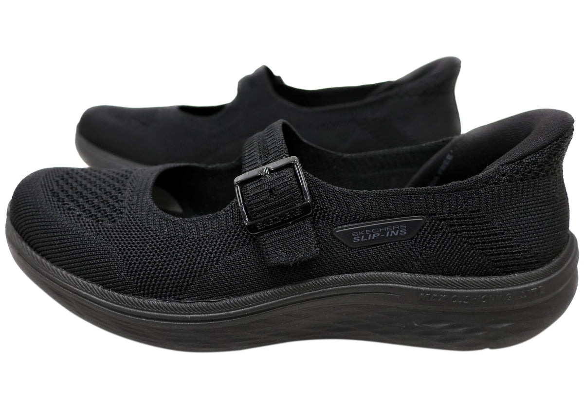 Skechers Womens Slip Ins Max Cushioning Lite Aura Mary Jane Shoes