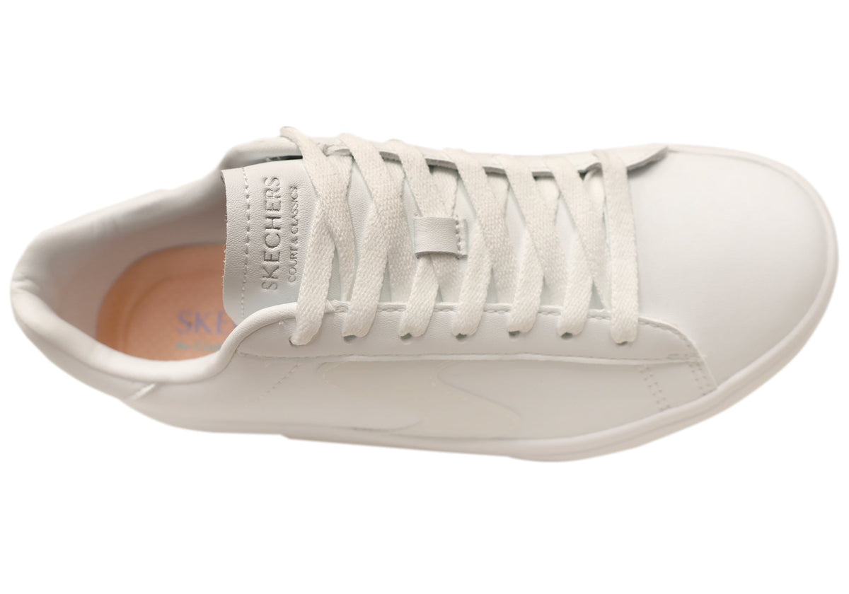 Skechers Womens Eden LX Top Grade Comfortable White Sneakers