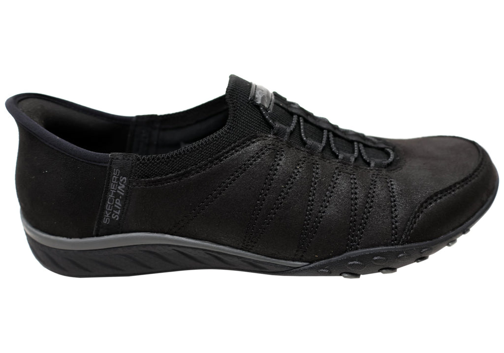 Skechers Womens Slip Ins Breathe Easy Home Body Black Shoes