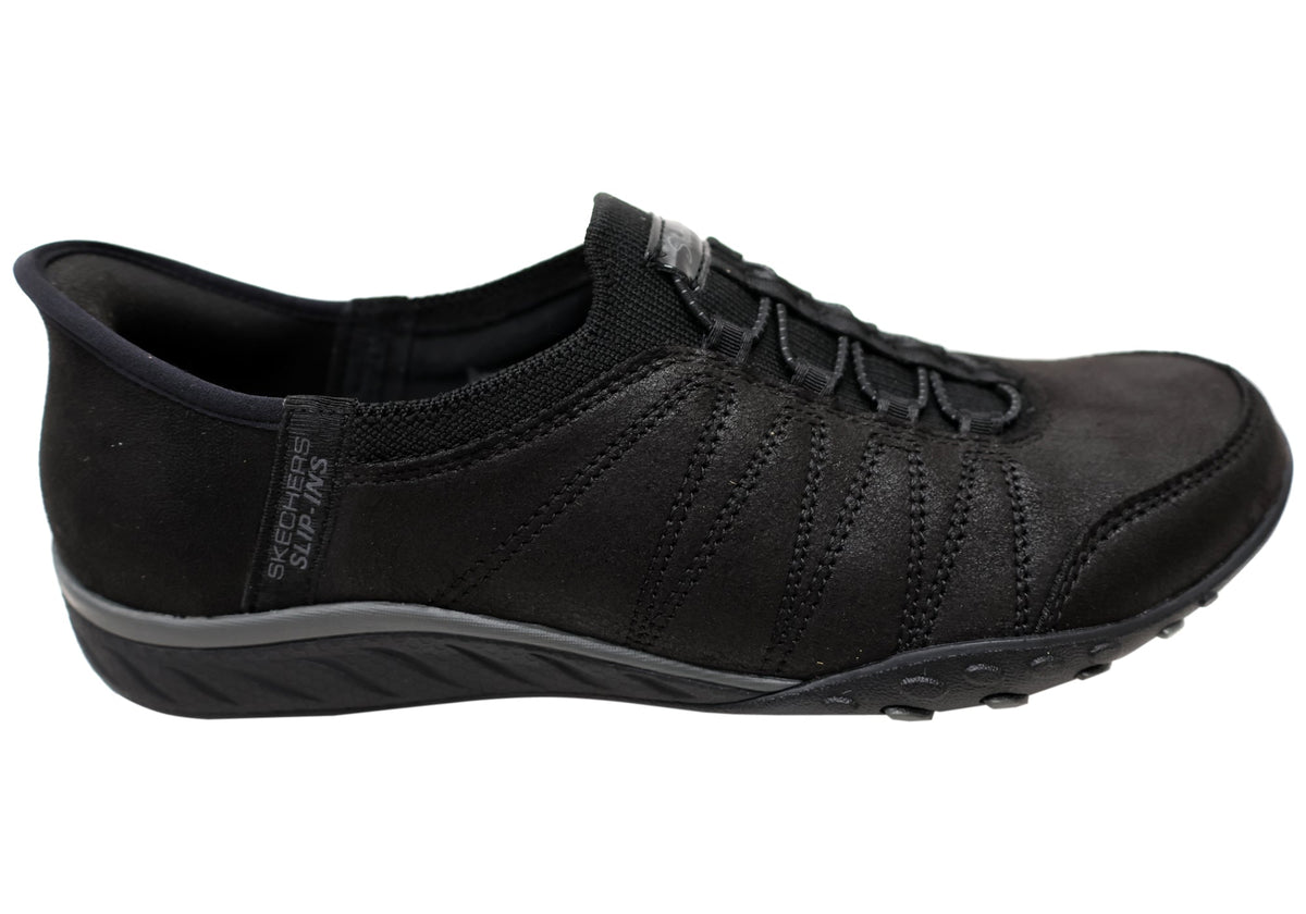 Skechers Womens Slip Ins Breathe Easy Home Body Black Shoes
