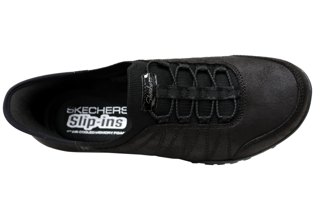 Skechers Womens Slip Ins Breathe Easy Home Body Black Shoes