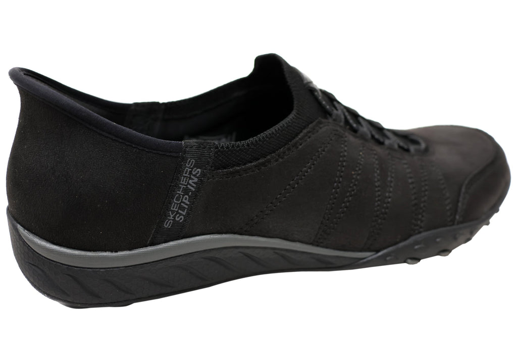 Skechers Womens Slip Ins Breathe Easy Home Body Black Shoes
