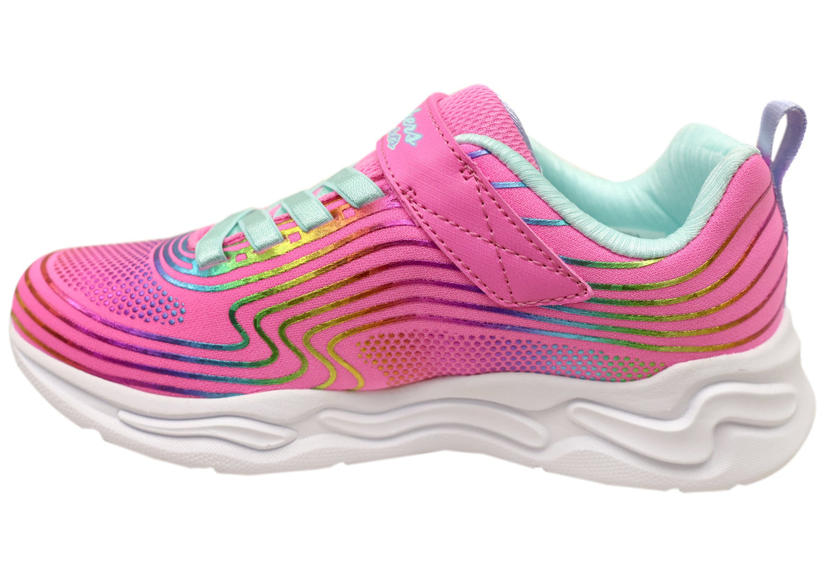 Skechers Girls Kids S Lights Wavy Beams Comfortable Light Up Shoes