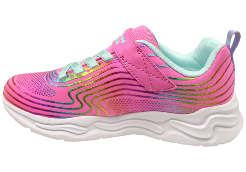 Skechers Girls Kids S Lights Wavy Beams Comfortable Light Up Shoes