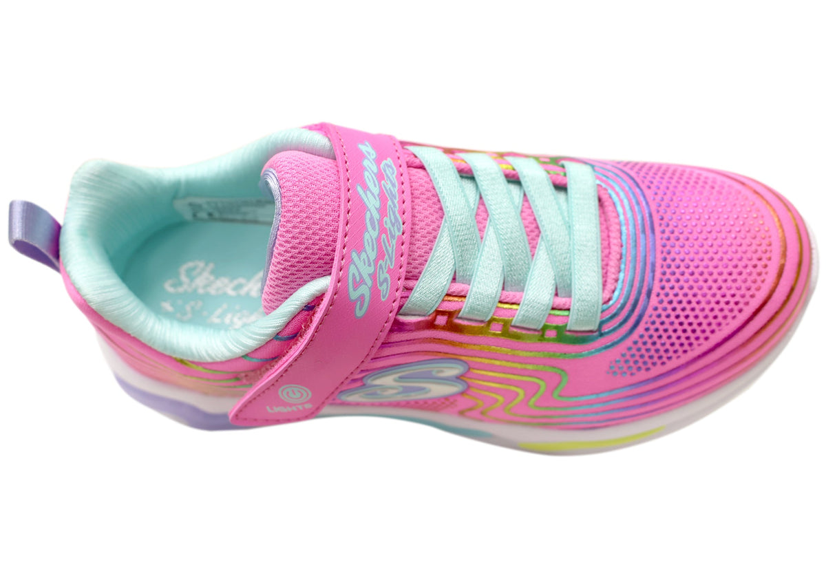 Skechers Girls Kids S Lights Wavy Beams Comfortable Light Up Shoes