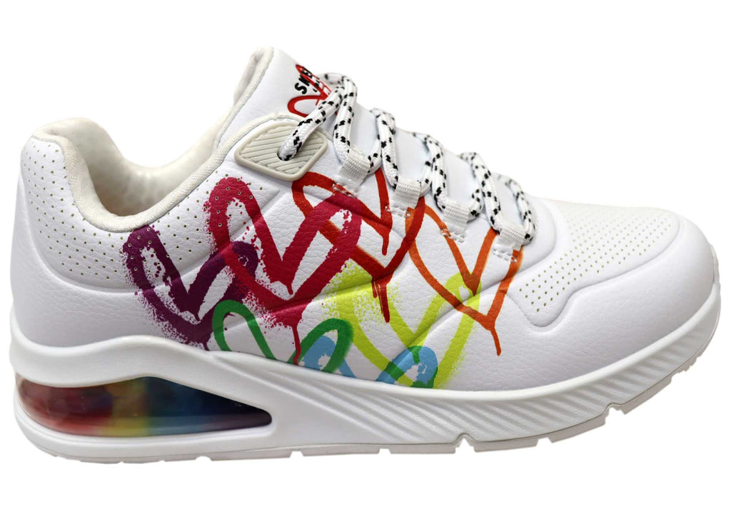Skechers Womens Uno 2 Floating Love Comfortable Lace Up Shoes