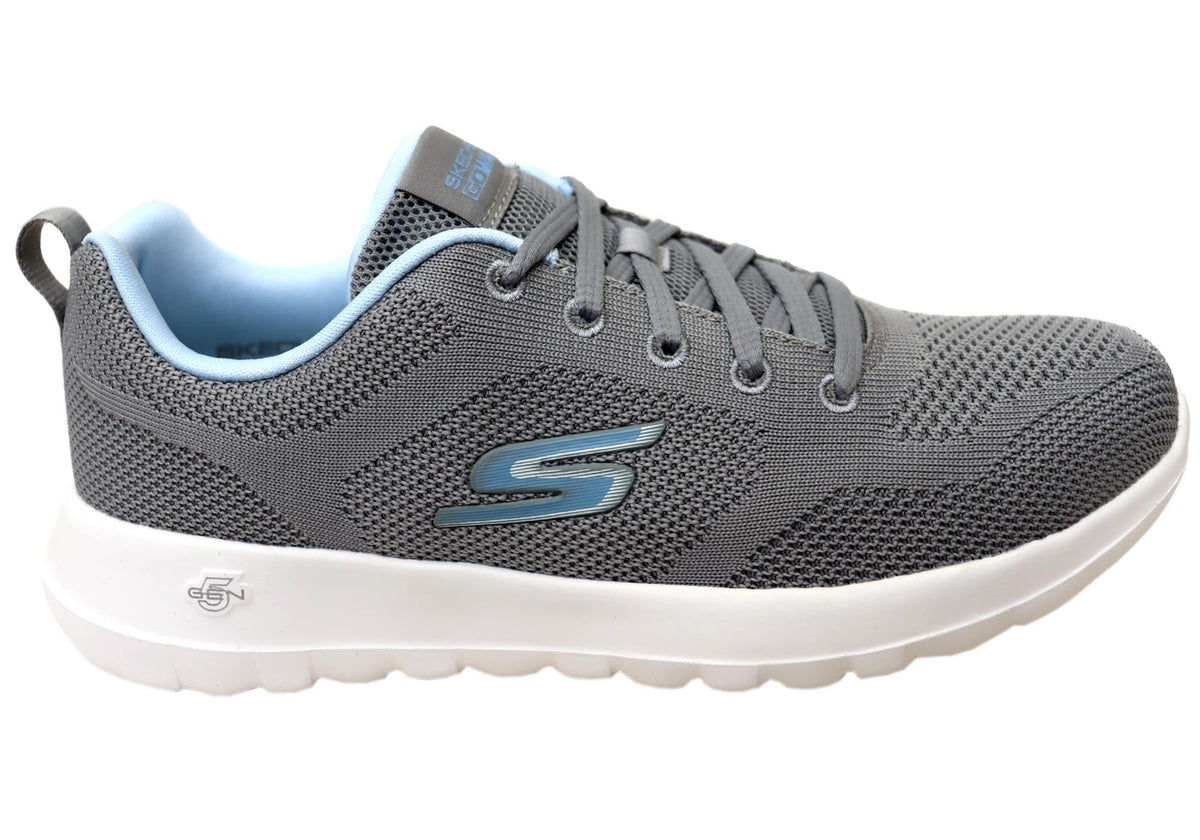 Skechers Womens GO Walk Joy Violet Comfortable Shoes Grey Blue
