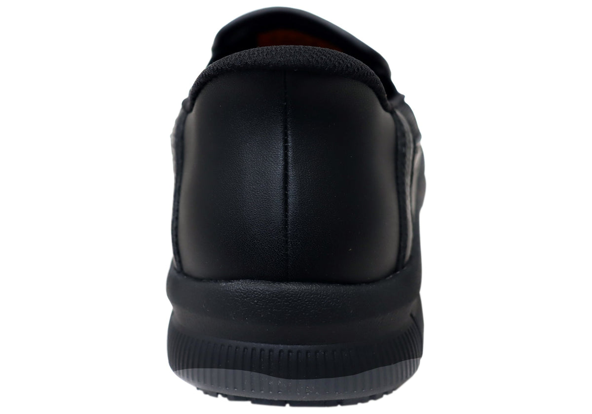 Skechers Mens Slip Ins Work Nampa Broxtin Leather Slip Resistant Shoes