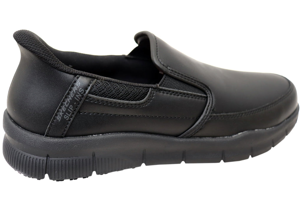 Skechers Mens Slip Ins Work Nampa Broxtin Leather Slip Resistant Shoes