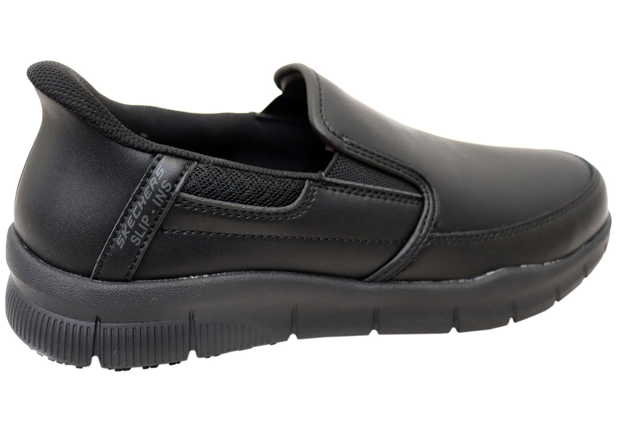 Skechers Mens Slip Ins Work Nampa Broxtin Leather Slip Resistant Shoes
