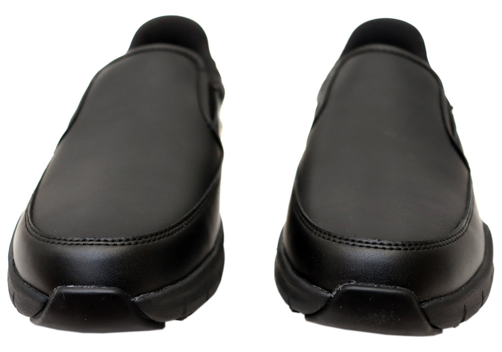 Skechers Mens Slip Ins Work Nampa Broxtin Leather Slip Resistant Shoes