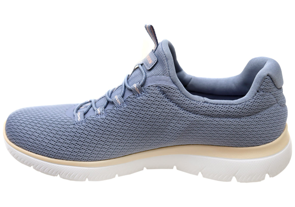 Skechers Womens Summits Summer Blush Slip On Shoes Light Blue