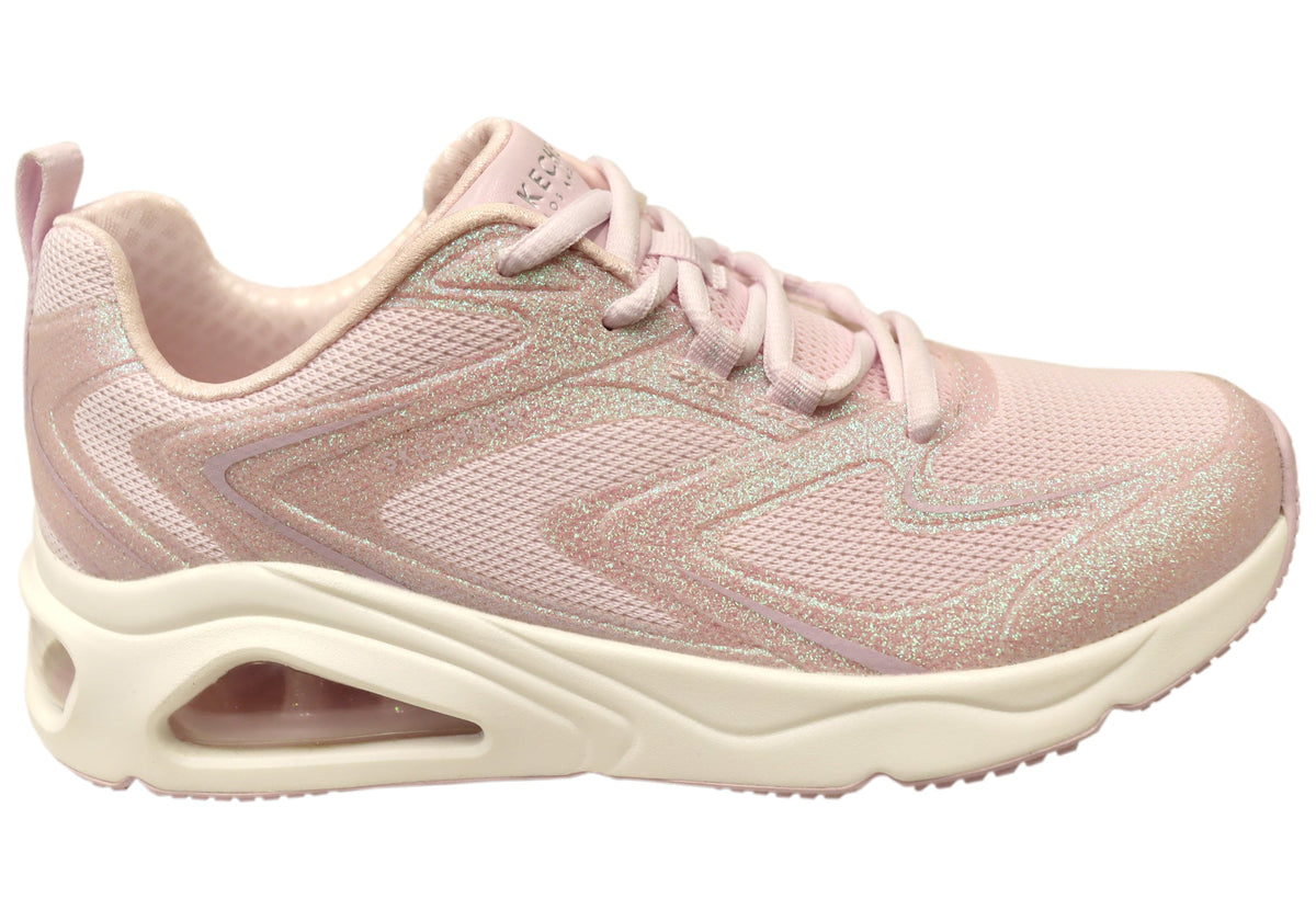 Skechers Womens Tres Air Uno Glit Airy Comfortable Lace Up Shoes