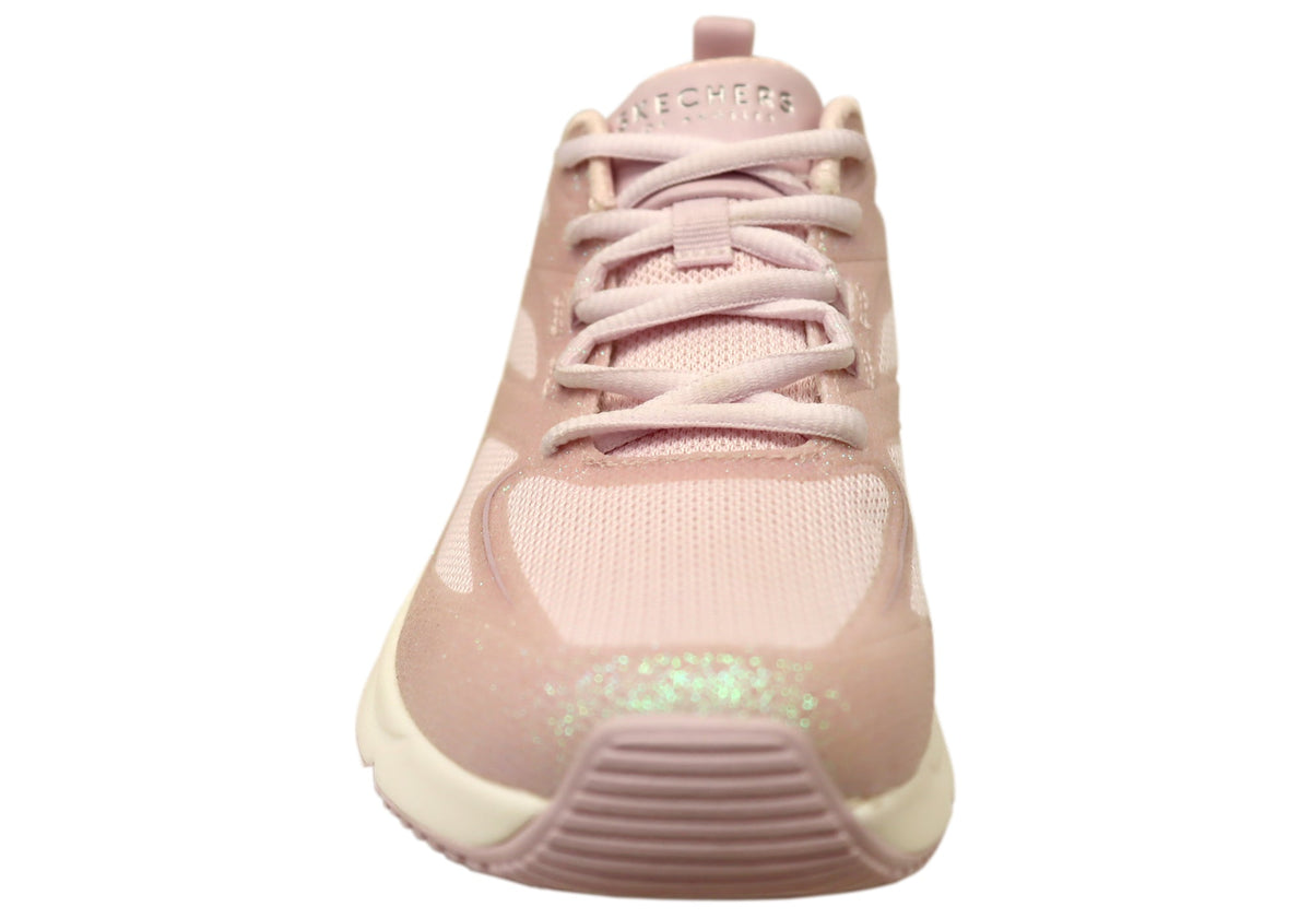 Skechers Womens Tres Air Uno Glit Airy Comfortable Lace Up Shoes
