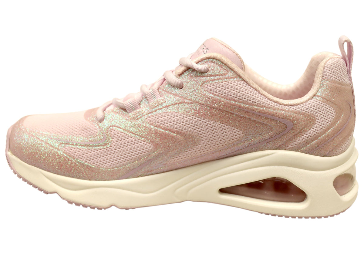 Skechers Womens Tres Air Uno Glit Airy Comfortable Lace Up Shoes