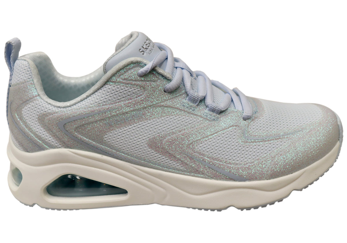 Skechers Womens Tres Air Uno Glit Airy Comfortable Lace Up Shoes
