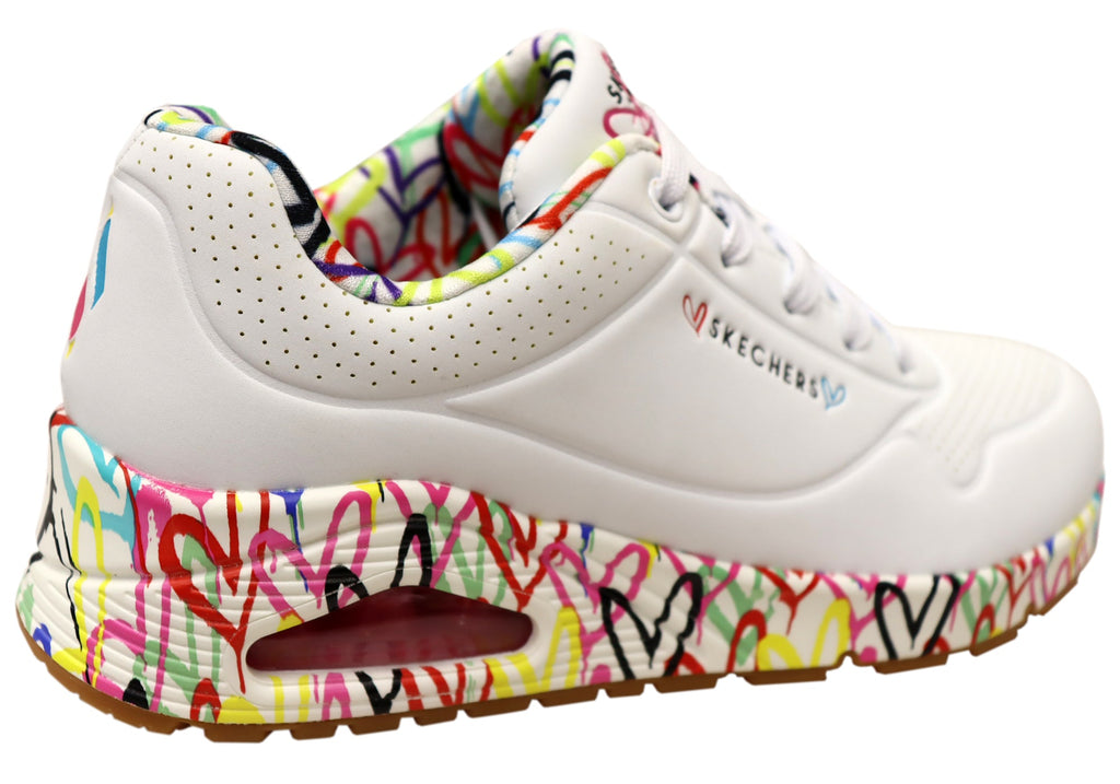 Skechers Womens Skechers x JGoldcrown Uno Loving Love Shoes White