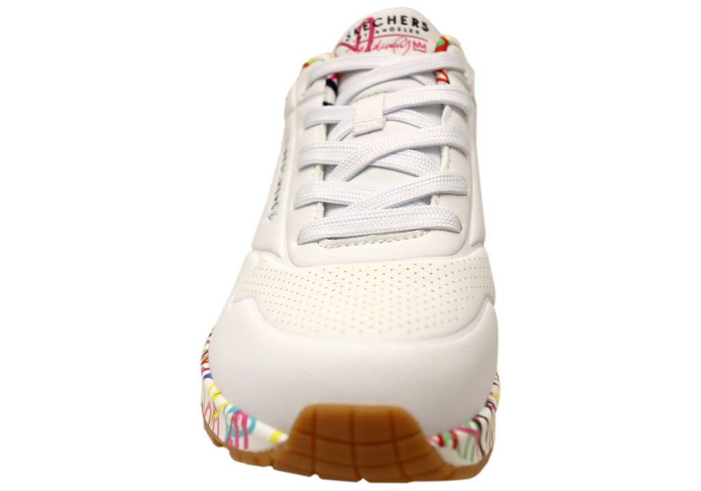 Skechers Womens Skechers x JGoldcrown Uno Loving Love Shoes White