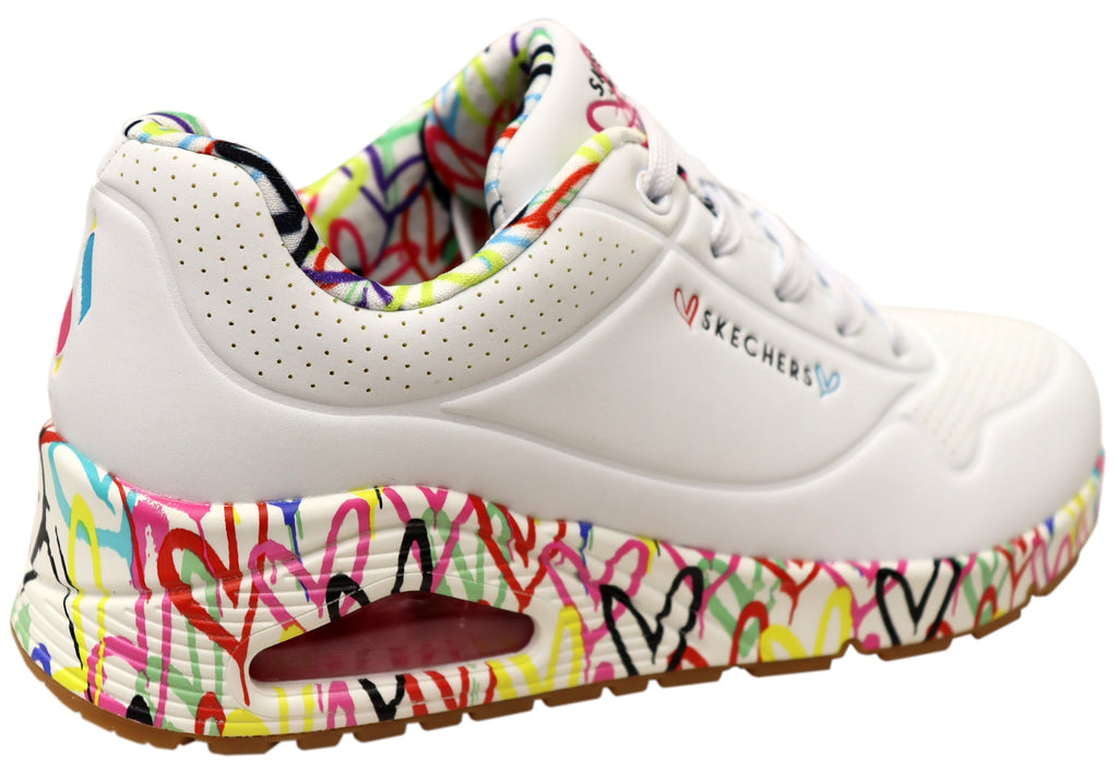 Skechers Womens Skechers x JGoldcrown Uno Loving Love Shoes White
