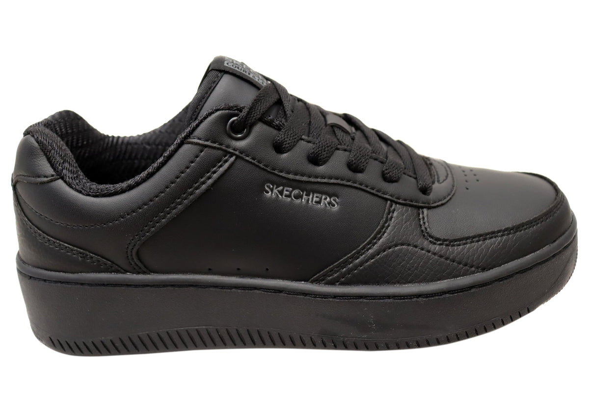 Skechers Womens Sport Court 2.0 Core Essential Comfort Black Sneakers