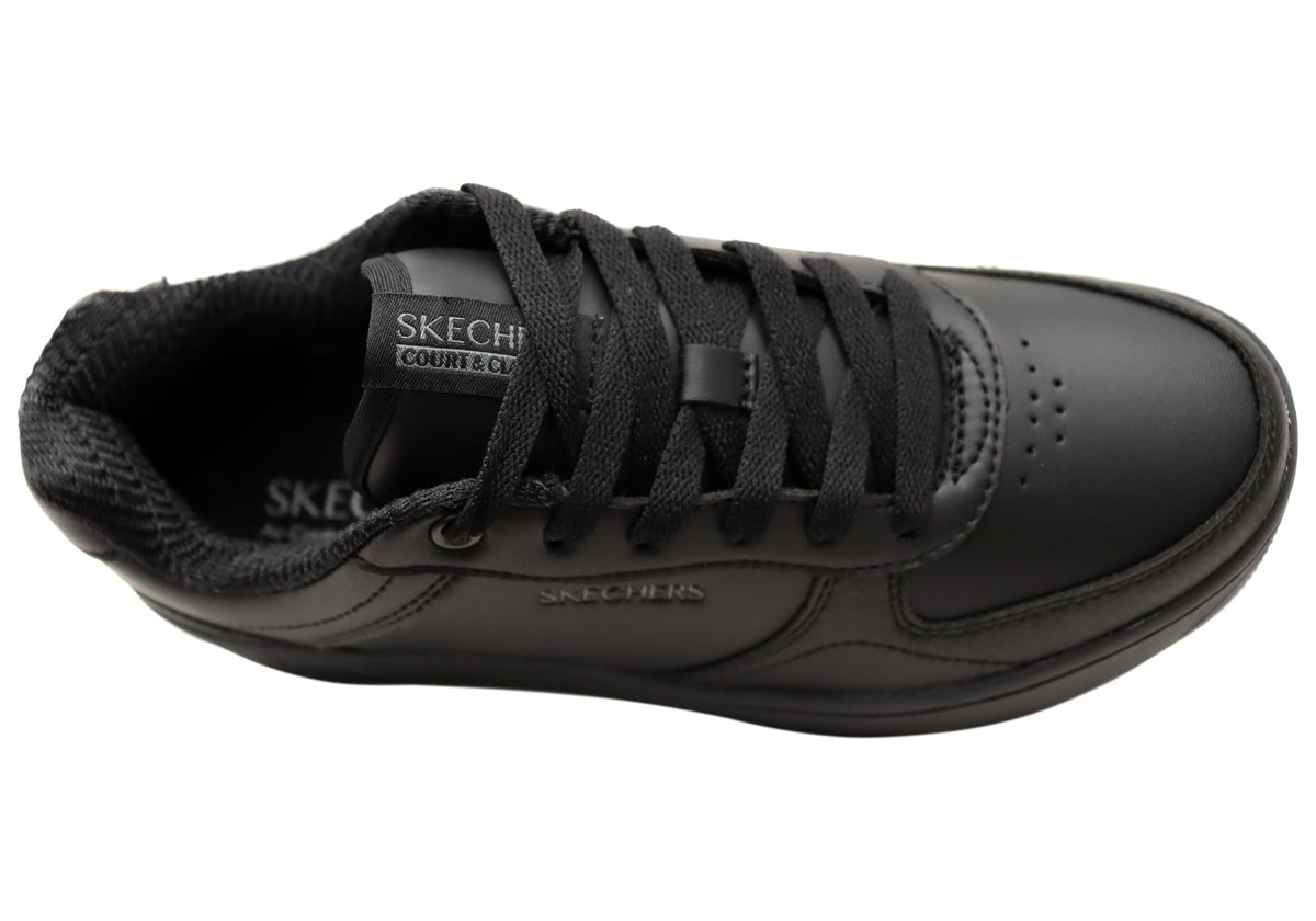 Skechers Womens Sport Court 2.0 Core Essential Comfort Black Sneakers