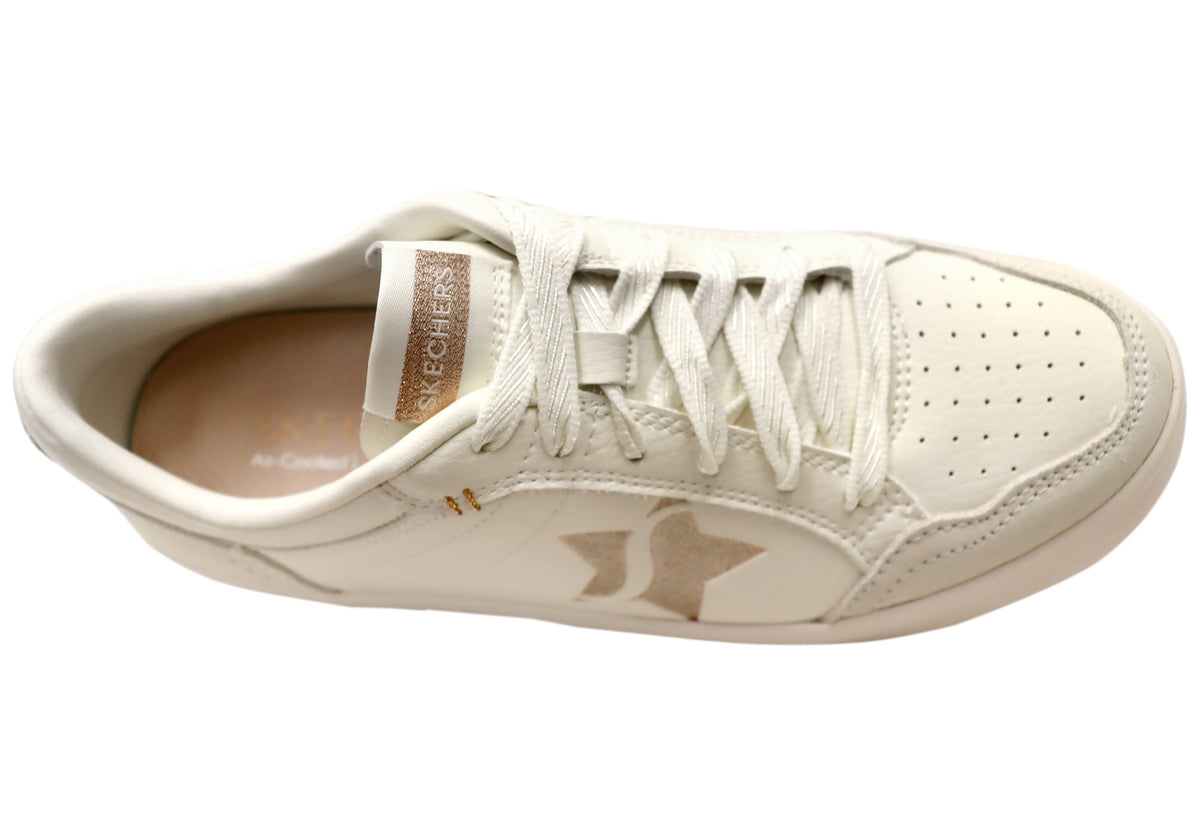Skechers Womens Court Classics Hiland Illuminated Neutrals Sneakers
