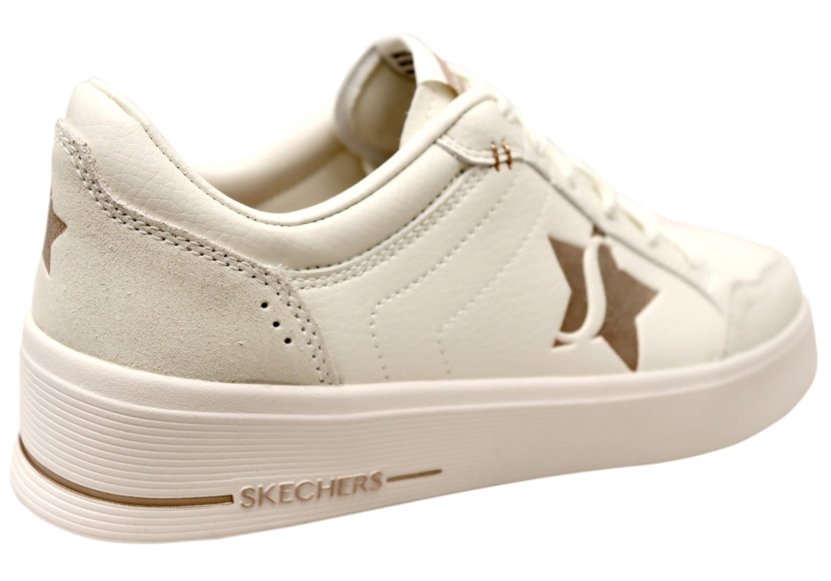 Skechers Womens Court Classics Hiland Illuminated Neutrals Sneakers
