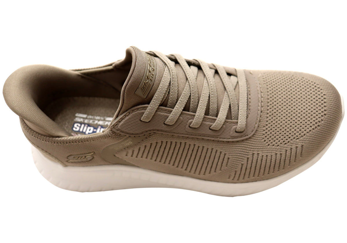 Skechers Womens Slip Ins Bobs Sport Squad Chaos Current Wide Fit Shoes