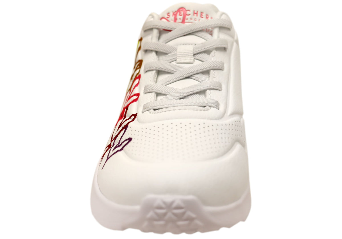 Skechers Womens Uno Lite Shinin Hearts Comfortable Shoes