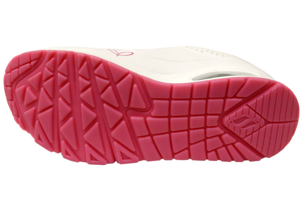 Skechers Womens Uno Twin Hearts Comfortable Lace Up Shoes