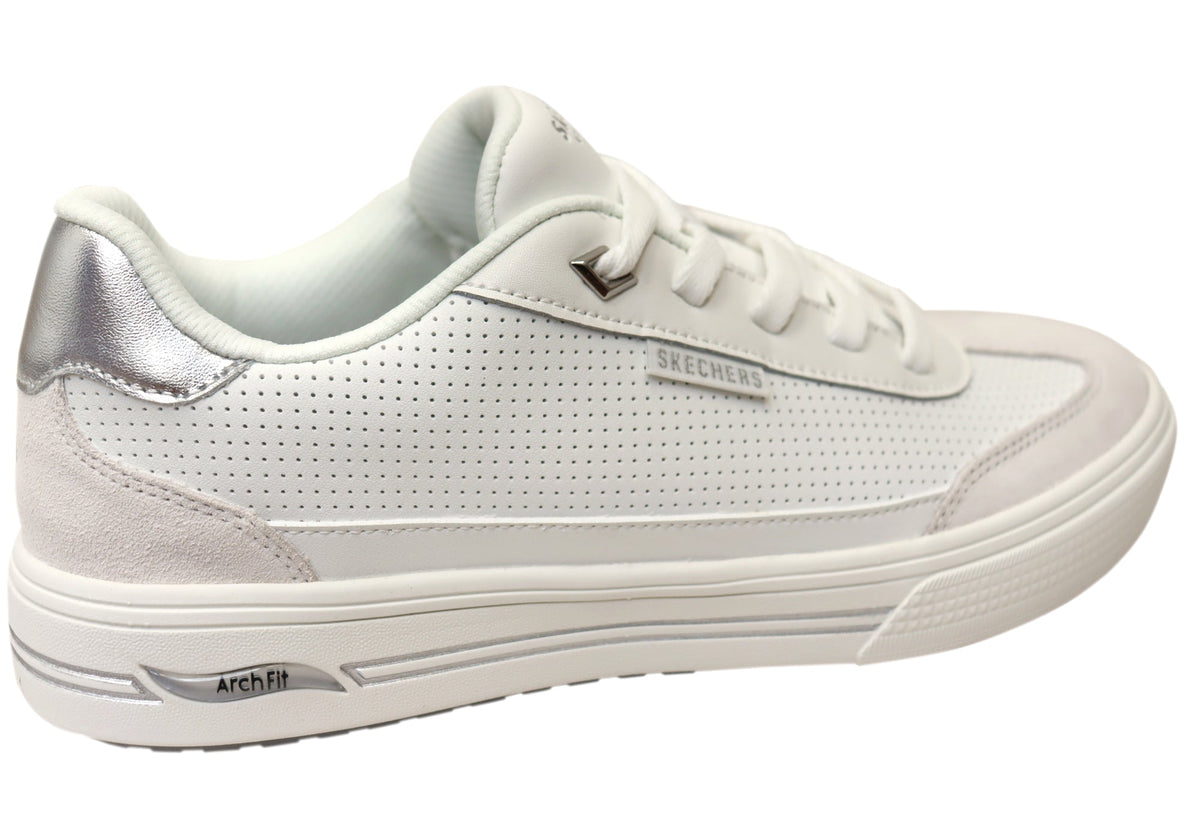 Skechers Womens Arch Fit Arcade Comfortable White Shoes