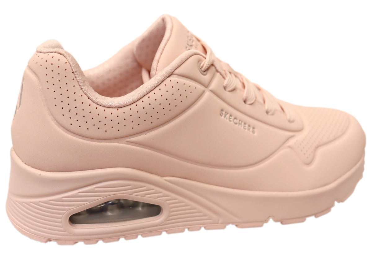 Skechers Womens Uno Stand on Air Comfortable Shoes Light Pink