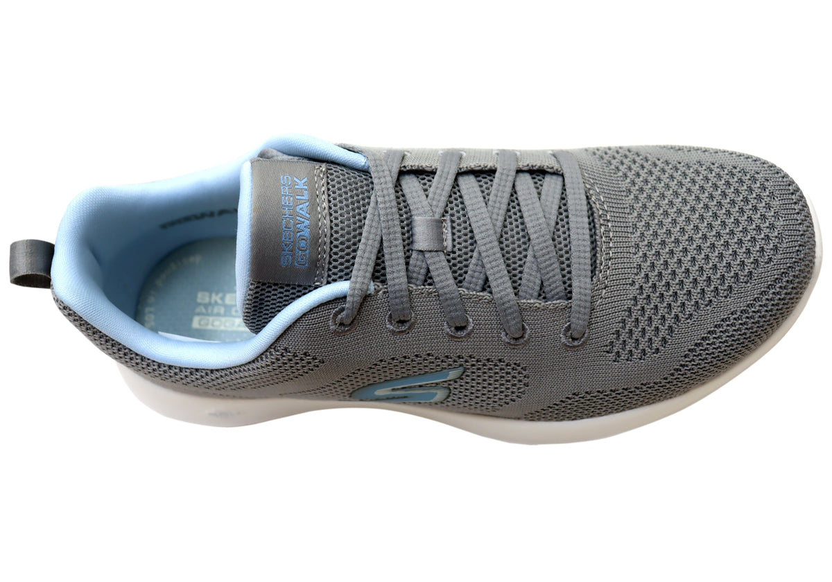 Skechers Womens GO Walk Joy Violet Comfortable Shoes Grey Blue