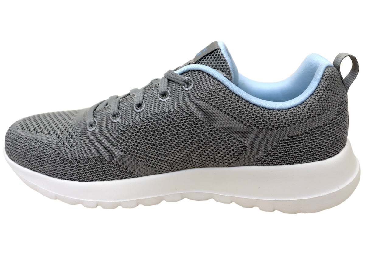 Skechers Womens GO Walk Joy Violet Comfortable Shoes Grey Blue