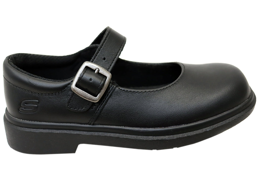 Skechers Kids Girls Smooth Tracks Elegant Steps Leather School Shoes