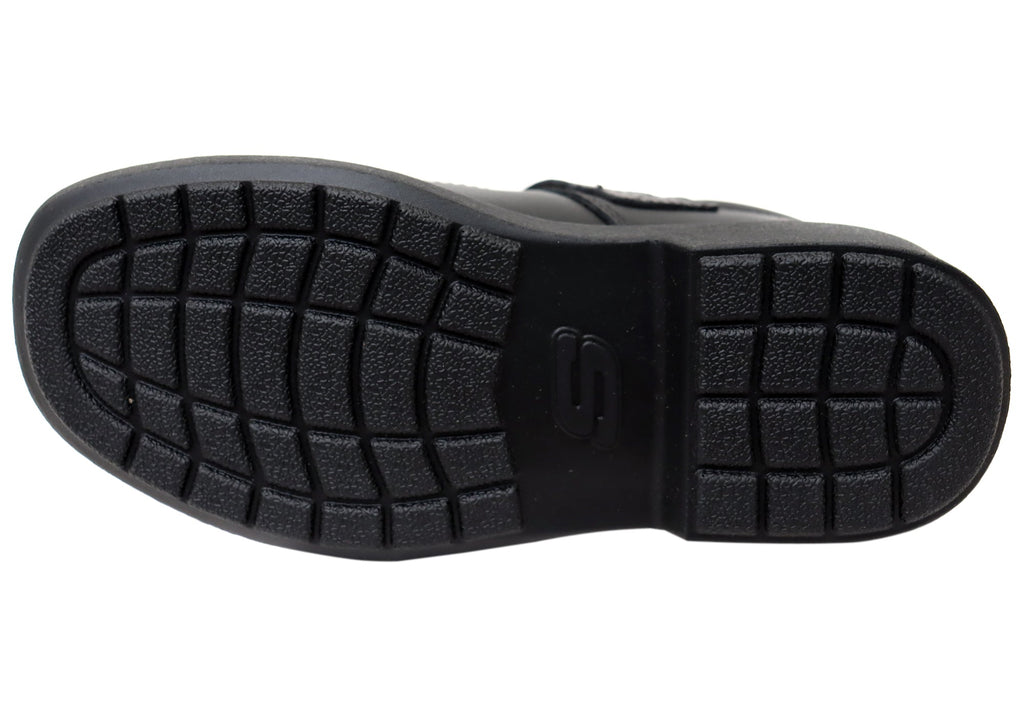 Skechers Kids Girls Smooth Tracks Elegant Steps Leather School Shoes
