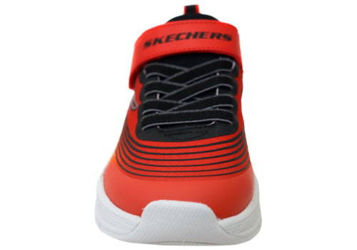 Skechers Boys Kids Microspec Advance Comfortable Shoes Red Black