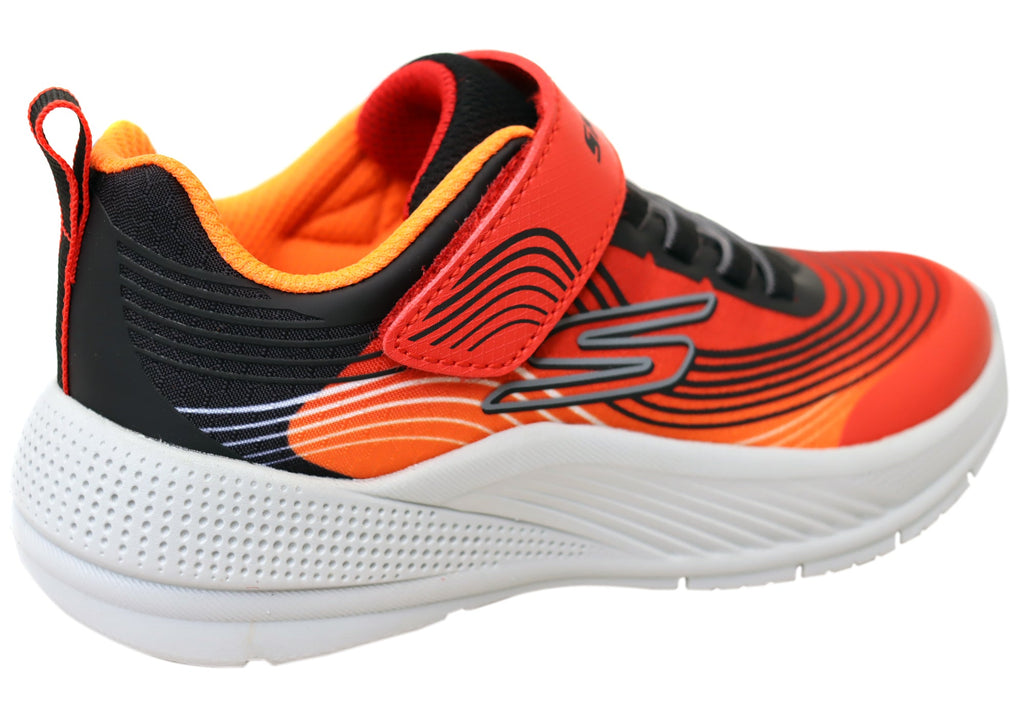 Skechers Boys Kids Microspec Advance Comfortable Shoes Red Black