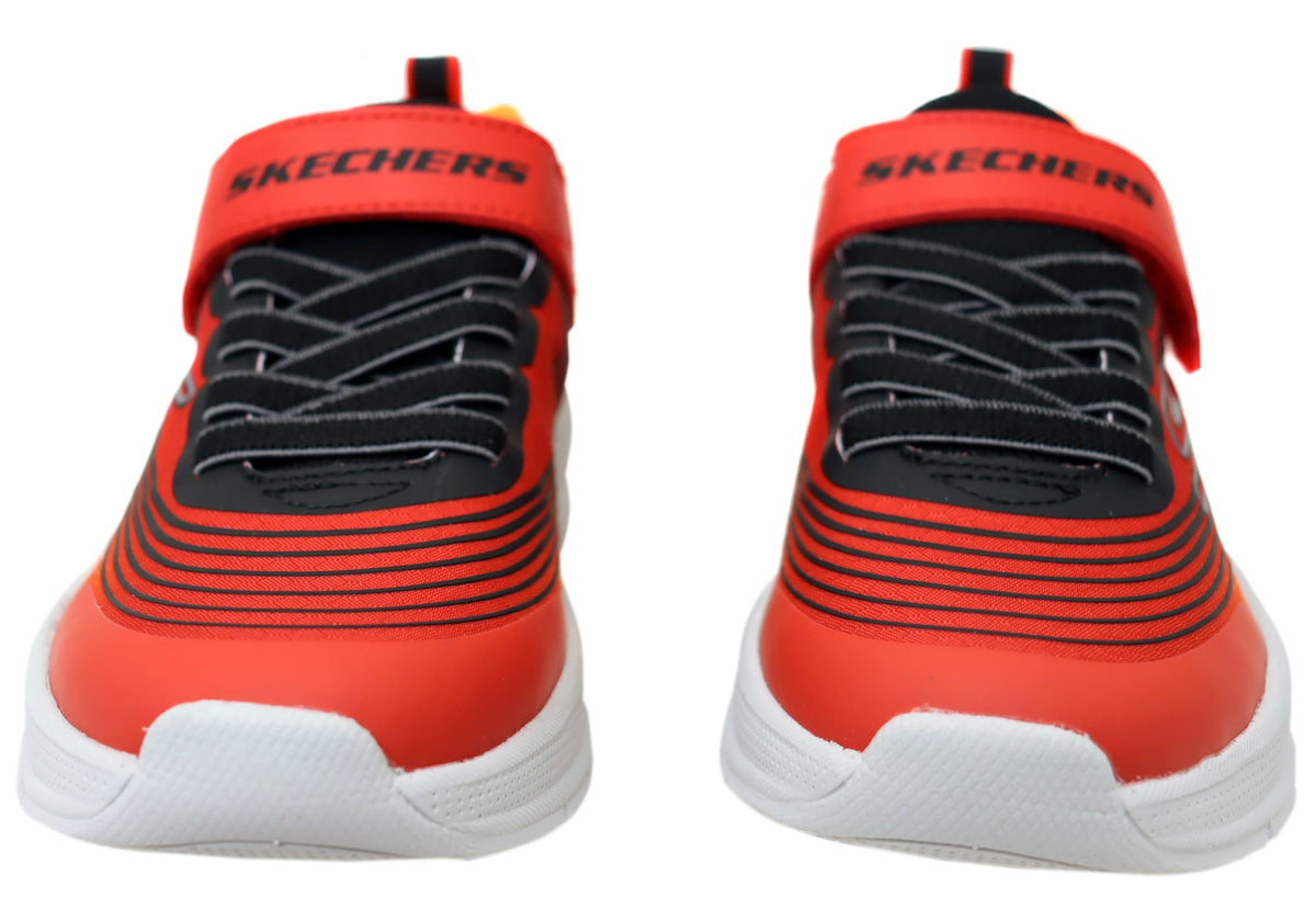 Skechers Boys Kids Microspec Advance Comfortable Shoes Red Black
