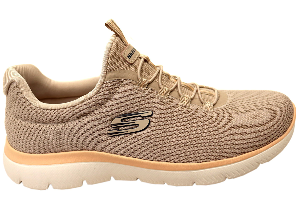 Skechers Womens Summit Summer Blush Comfortable Slip On Shoes Taupe