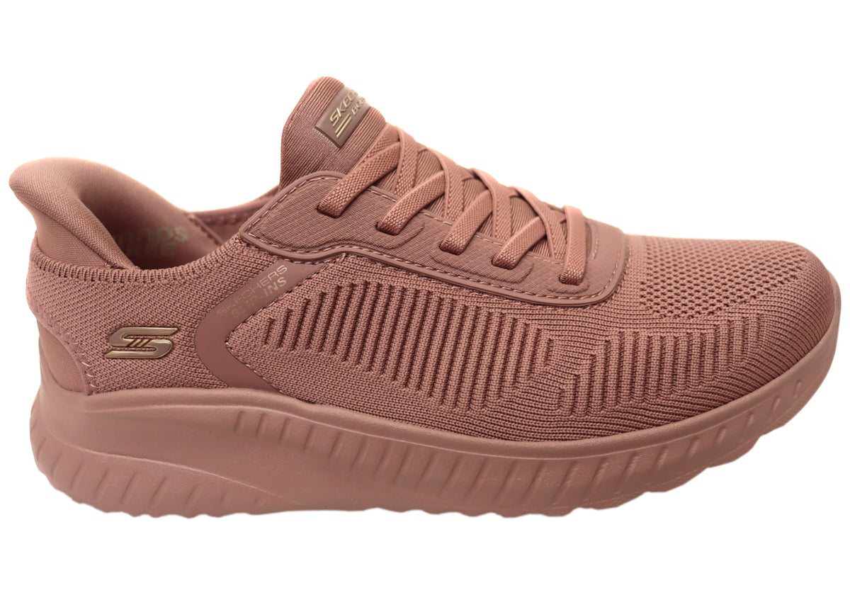 Skechers Womens Slip Ins Bobs Sport Squad Chaos Current Wide Shoes