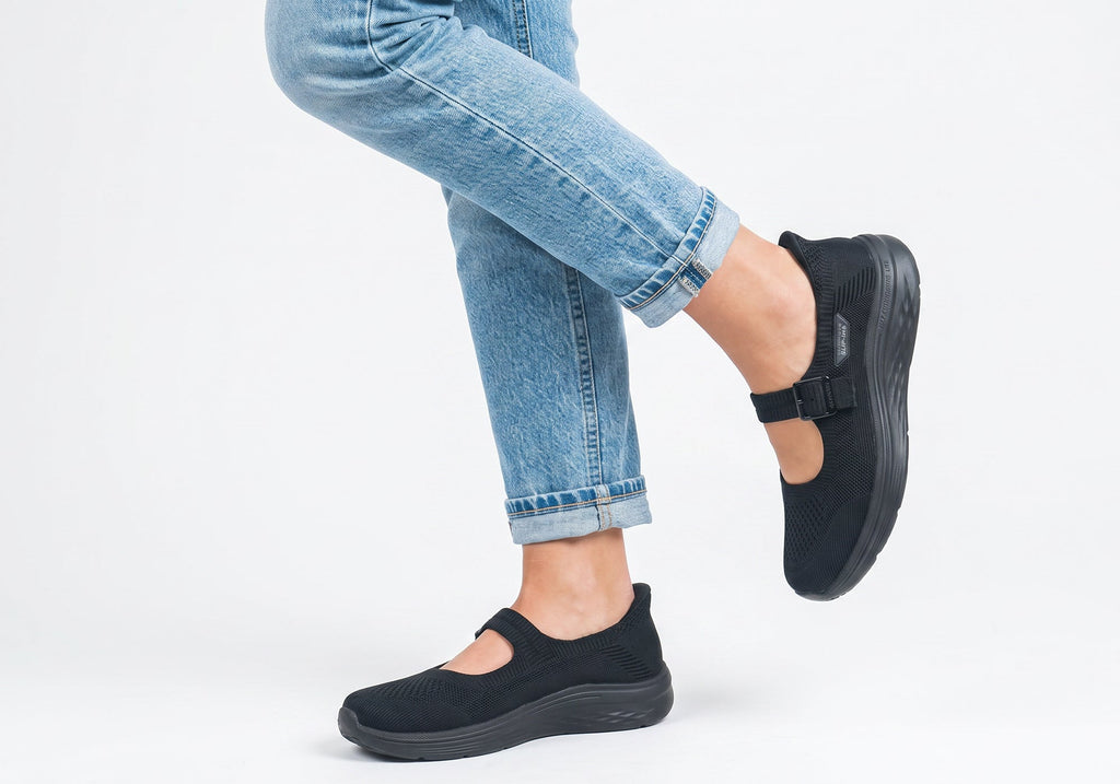 Skechers Womens Slip Ins Max Cushioning Lite Aura Mary Jane Shoes